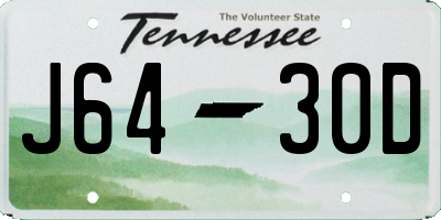 TN license plate J6430D