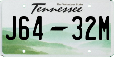 TN license plate J6432M
