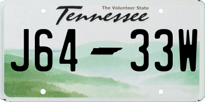 TN license plate J6433W