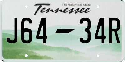 TN license plate J6434R