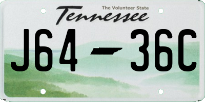TN license plate J6436C