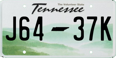 TN license plate J6437K