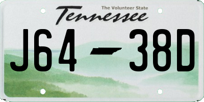 TN license plate J6438D