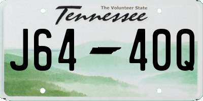 TN license plate J6440Q