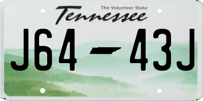 TN license plate J6443J