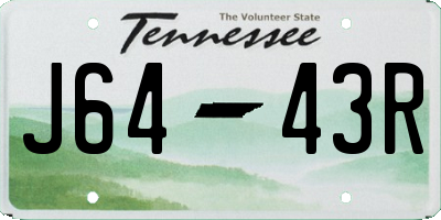 TN license plate J6443R