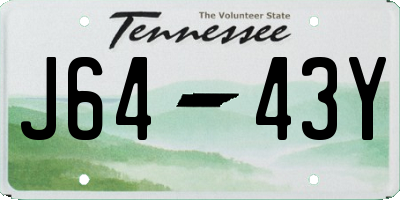TN license plate J6443Y