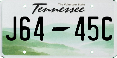 TN license plate J6445C