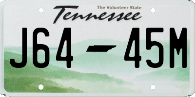 TN license plate J6445M