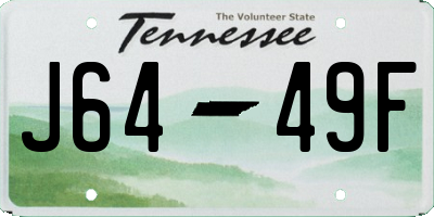 TN license plate J6449F