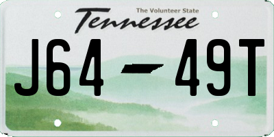 TN license plate J6449T