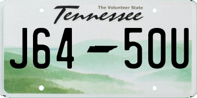 TN license plate J6450U