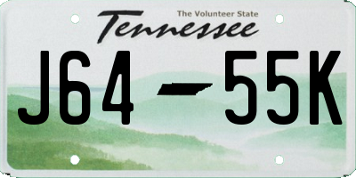 TN license plate J6455K