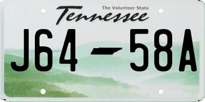 TN license plate J6458A