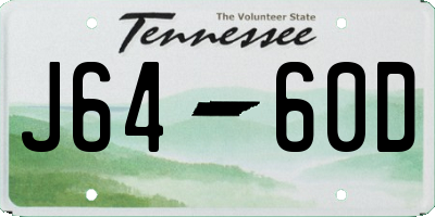TN license plate J6460D