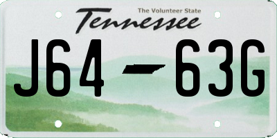 TN license plate J6463G