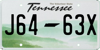 TN license plate J6463X