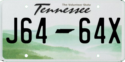 TN license plate J6464X