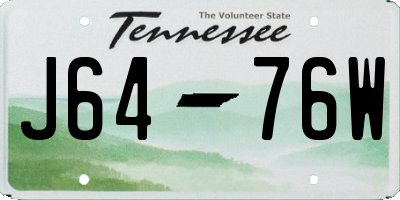 TN license plate J6476W