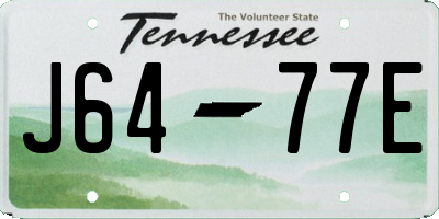 TN license plate J6477E