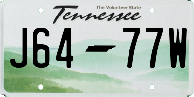 TN license plate J6477W