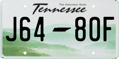 TN license plate J6480F