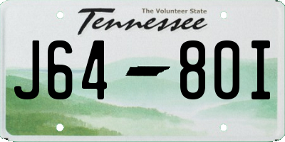 TN license plate J6480I