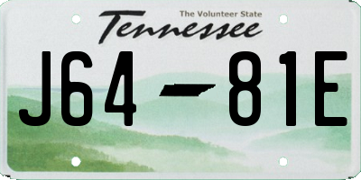 TN license plate J6481E