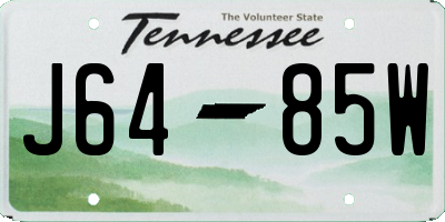 TN license plate J6485W