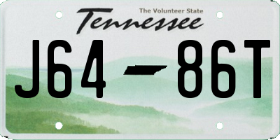 TN license plate J6486T