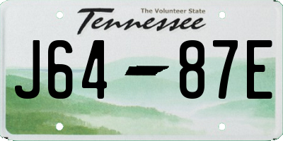 TN license plate J6487E