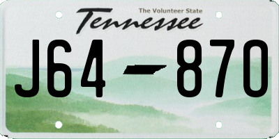 TN license plate J6487O