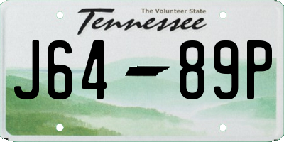 TN license plate J6489P
