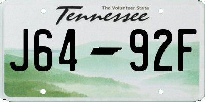TN license plate J6492F
