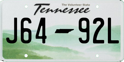 TN license plate J6492L