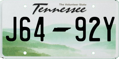 TN license plate J6492Y