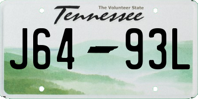 TN license plate J6493L