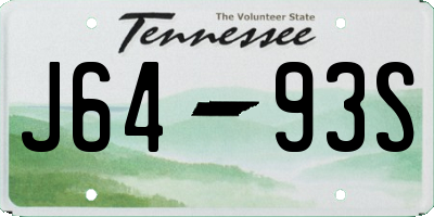 TN license plate J6493S