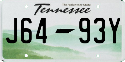 TN license plate J6493Y