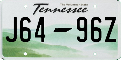 TN license plate J6496Z