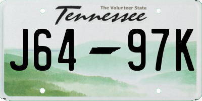 TN license plate J6497K