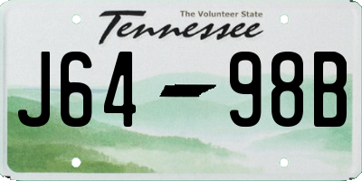 TN license plate J6498B