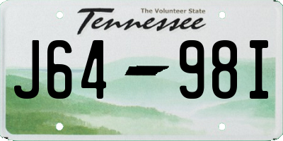 TN license plate J6498I