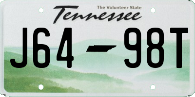 TN license plate J6498T