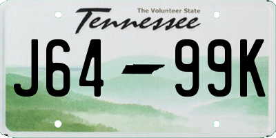 TN license plate J6499K
