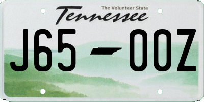 TN license plate J6500Z