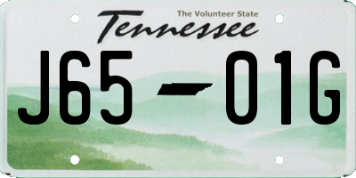 TN license plate J6501G