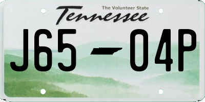 TN license plate J6504P