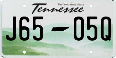 TN license plate J6505Q