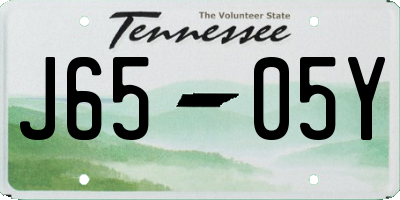 TN license plate J6505Y